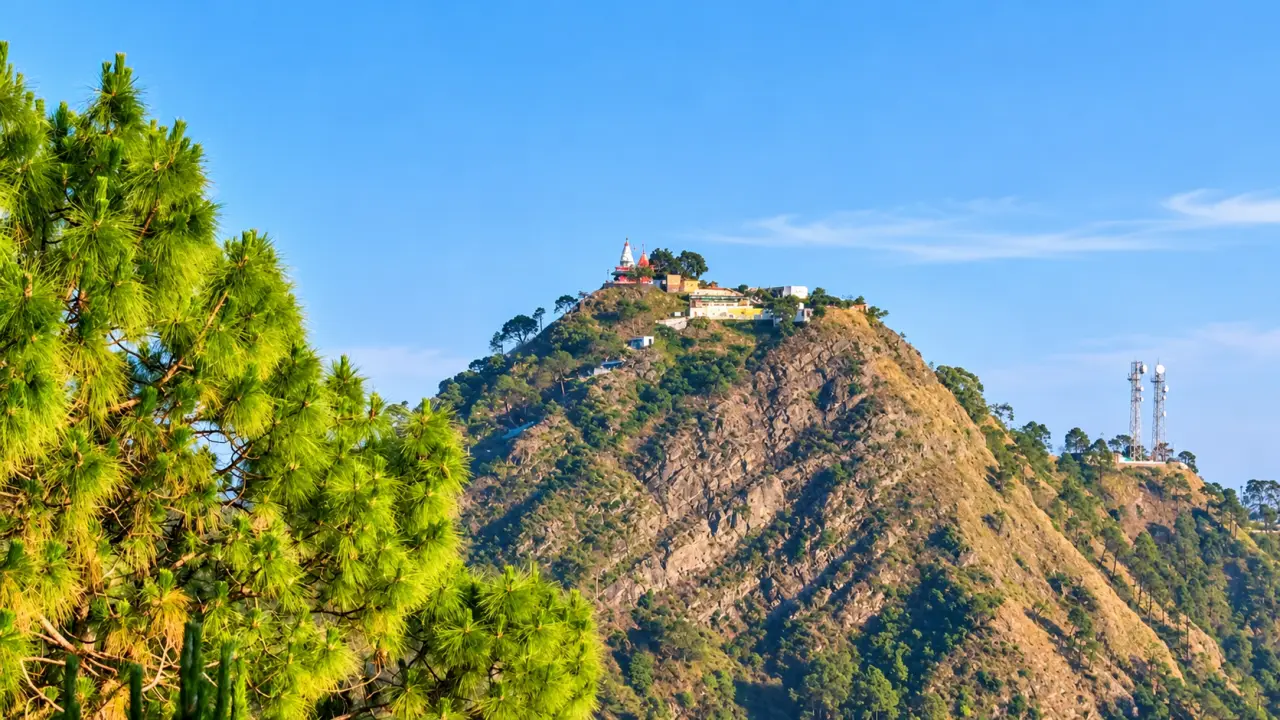Monkey Point hill with its hilltop Hanuman temple in Kasauli